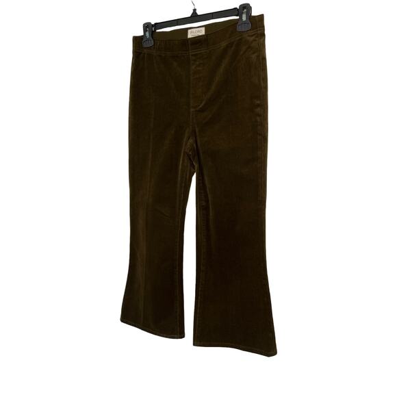 Pilcro Brown Corduroy Flare Cropped Pants Women’s Size S Stretch Cotton Velvet - Picture 2 of 9